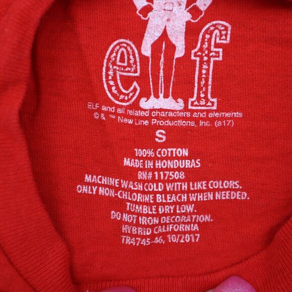 Elf Shirt Boys S Red Short Sleeve Crew Neck Graphic Print Cotton Casual Tee - Picture 2 of 14